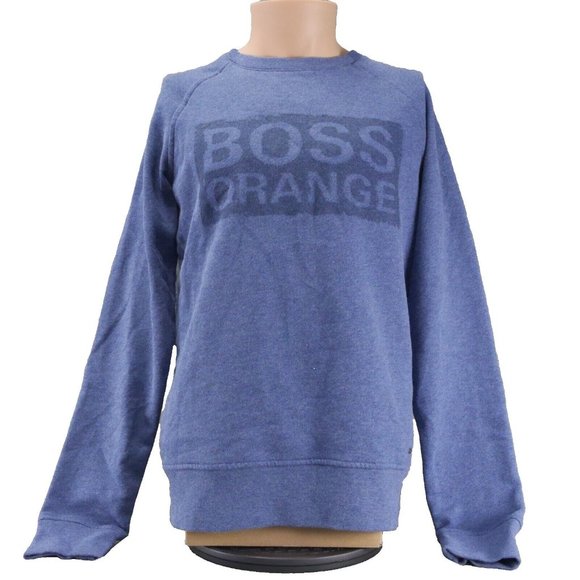 NWT Boss for Hugo Boss BLUE LONG SLEEVE SWEATSHIRT 50270643 WACCE Size MEDIUM - Picture 1 of 6